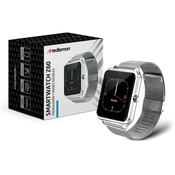 Smartwatch Reloj Inteligente Bluetooth con Ranura para Chip SIM y Micro SD,  Android, Mod. Z60 Redlemon