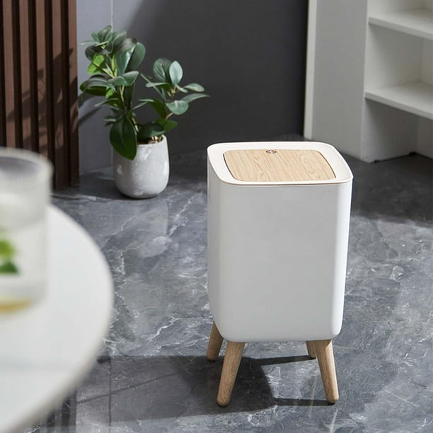  Cubo de basura para cocina, oficina, cubo de basura con tapa,  cesta de papel para sala de estar, baño, cocina, gran capacidad, tapa  abatible : Hogar y Cocina