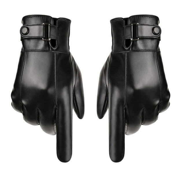 Guantes de para hombre, de piel sintética, con pantalla táctil, para de , suaves y gruesos, BLESIY guantes de para hombre en línea