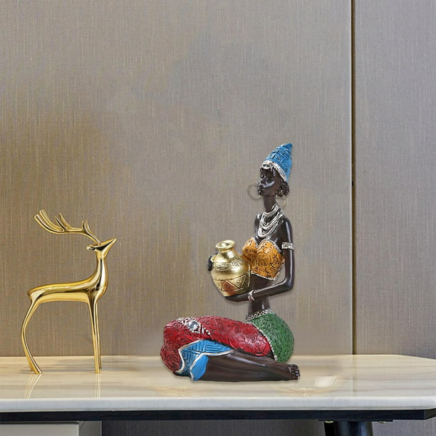 Paquete de 3 esculturas decorativas de estatua de Yoga Pose Girl, de  decoración de estantería de oficina en hogar, decorativas modernas dorado  BLESIY estatua de escultura de escritorio