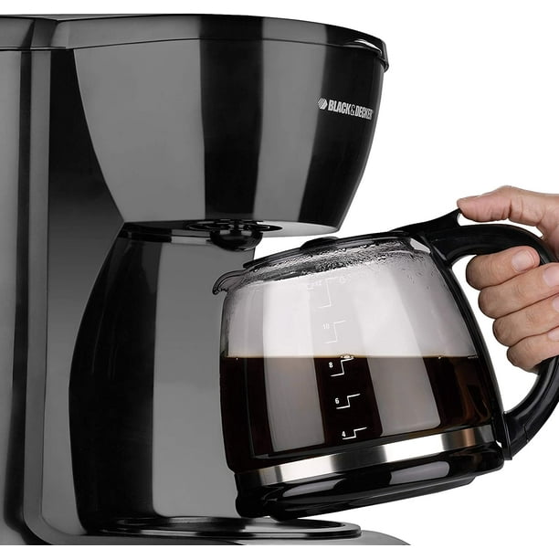  Cafetera programable, cafetera de goteo, mini máquina de café  con acero inoxidable, pantalla con jarra de cristal, control de fuerza (10  tazas) (negro, 7.9 x 6.7 x 12.4 pulgadas) : Hogar y Cocina