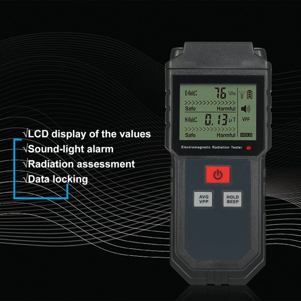 Probador de radiación electromagnética, medidor EMF dosímetro LCD Detector  de radiación electromagnética con manual de usuario