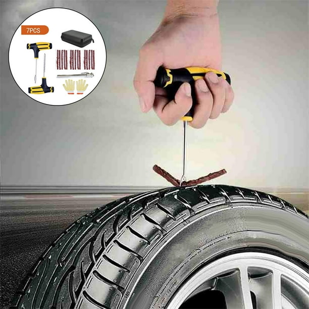 Herramientas de reparación de neumáticos sin cámara Coche Motocicleta 7 piezas Baoblaze Kit de herramientas de reparación de neumáticos | Walmart en línea