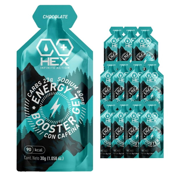 Hex Gel Energético Sabor Chocolate - 12/30G Paquetes : .com.mx:  Alimentos y Bebidas
