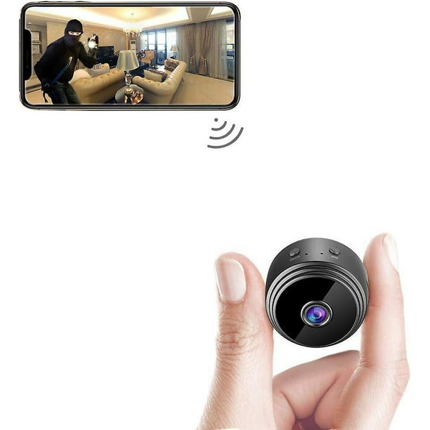 Cámara espía oculta, WiFi 1080P, mini, cámaras de seguridad inalámbricas  portátiles, videocámaras IP, cámara de niñera con lente