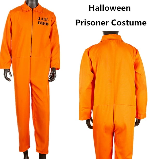 Disfraz de Prisionero para Hombre, Color Naranja Adulto Hugo Mono de  prisionero