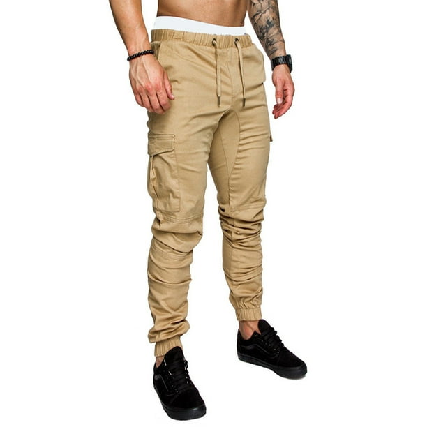 Pantalones de chándal para hombre Pantalones de chándal deportivos  Pantalones largos casuales de corte ajustado XBTCLXEBCO Verde,  Medianaediana