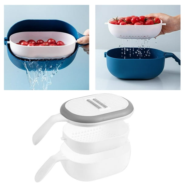 Rallador de verduras con almacenamiento, rallador de contenedores de metal  para cocina, rallador protector con cuenco