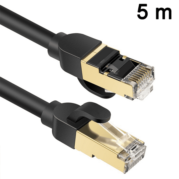 Cable Ethernet Cat 7 de nylon, Cat7 RJ45 Cable de conexión de red Plano 10  Gigabit 600Mhz Cable LAN Cable blindado para módem, enrutador, PC, Mac,  computadora portátil, PS2, PS3, PS4, Xbox