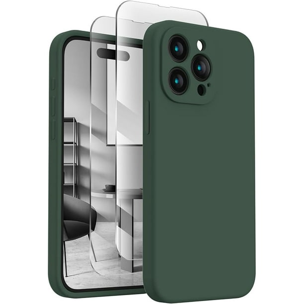 FireNova Funda diseñada para iPhone 15 Pro Max, funda de silicona mejorada  [protección de cámara] para iPhone 15 ProMax con [2 protectores de