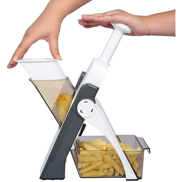 MASTERTOP Cortador de mandolina ajustable de acero inoxidable para cocina,  cortador de verduras, cebolla, papa, fruta, frita, fritas, cortador de