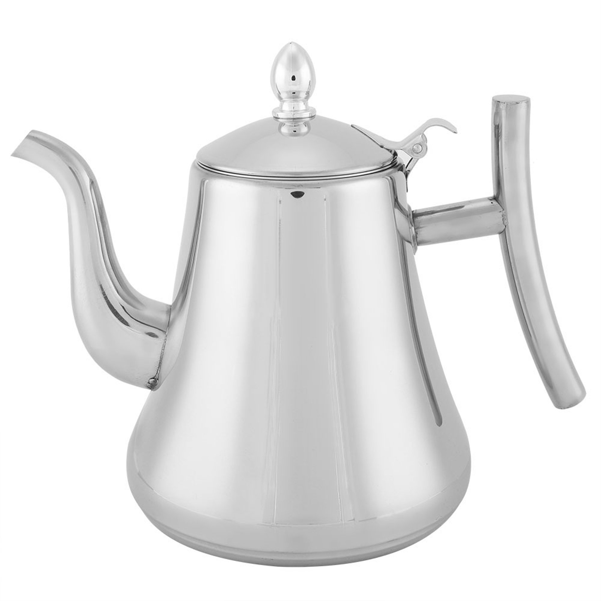 Tetera Newness de acero inoxidable pulido con tapa/filtro de té infusor  extraíble, tetera para el hogar, tetera para hojas sueltas y bolsas de té