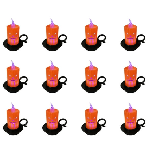 12 pcs halloween cup candle led light halloween flameless candles for halloween party levamdar cpbssw7233