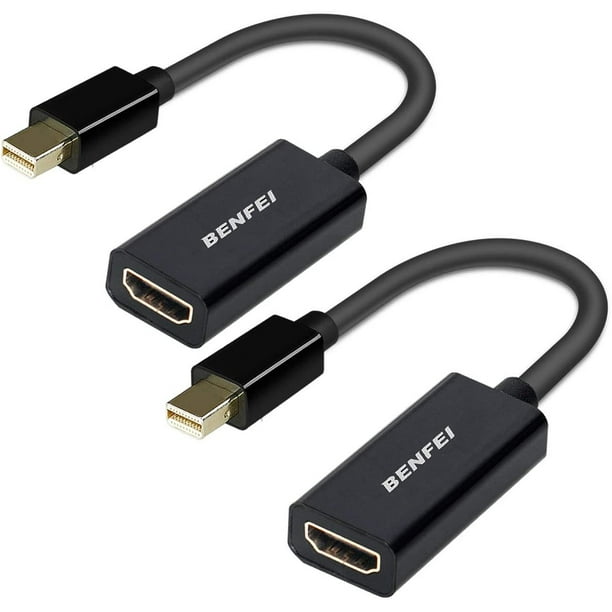 BENFEI Adaptador Mini DisplayPort a HDMI, Mini DP a HDMI 4K (compatible con  Thunderbolt) Cable chapado en oro compatible con MacBook Pro, MacBook Air