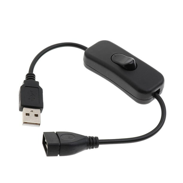 Cable USB con interruptor, paquete de 3 cables de extensión USB macho a  hembra, interruptor de encendido/apagado en línea para grabadora de