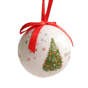 Caja de bolas redondas de hojalata para Navidad, decoración de árbol de Navidad, tarro de dulces, bolas colgantes, latas de dulces, regalo para niños