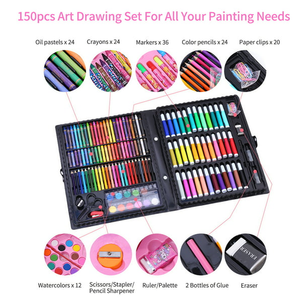 YBLANDEG Juego de lápices de colores para dibujar y dibujar 96 piezas,  suministros de arte, pintura de grafito, kit de lápices de arte  profesional