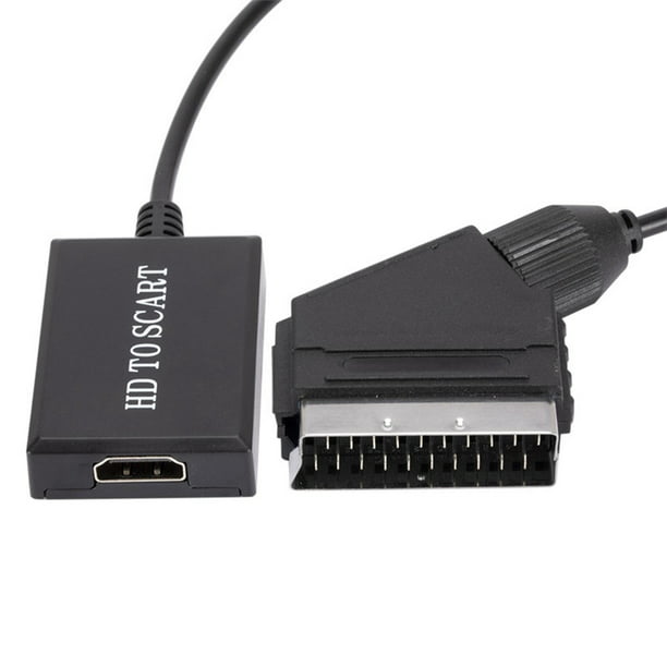 Adaptador convertidor HDMI a SCART 720P / 1080P Conector de cables de  salida para grabadoras de video DVD TV Sky Crt, con cable de alimentación  USB Sunnimix Convertidor de HDMI a euroconector