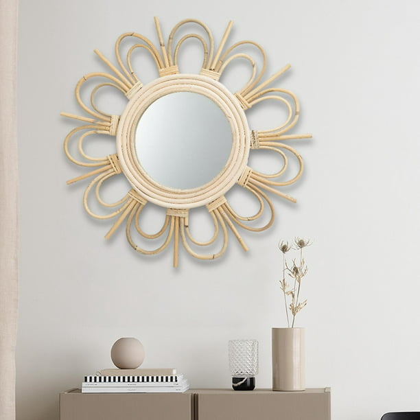 Espejo de pared colgante, espejo bohemio redondo, decoración artística para  apartamento, sa de estar, dormitorio, entrada de bebé, guardería Baoblaze  espejo decorativo