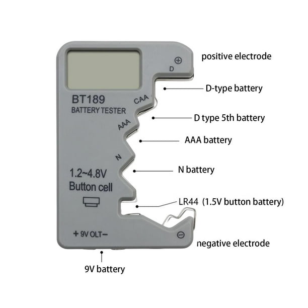 Comprobador de Comprobador de universal Monitor para pilas de botón 9V 1.5V  - Medidor de comprobadores de domésticos DYNWAVEMX Comprobador de voltios  del probador digital