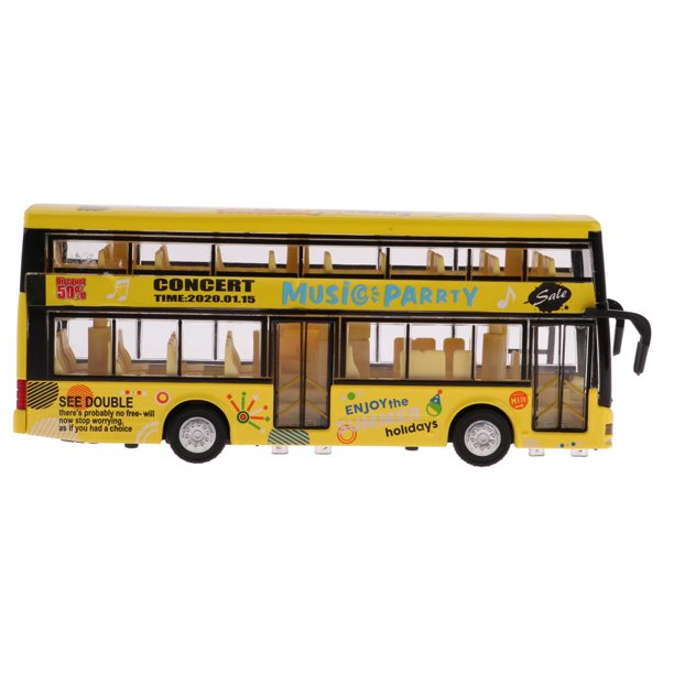 1:32 Modelo Autobús de 2 Pisos Bus Turístico Juguete de Vehículo (Rojo /  Amarillo para Selección) Baoblaze Juguete de coches diecast