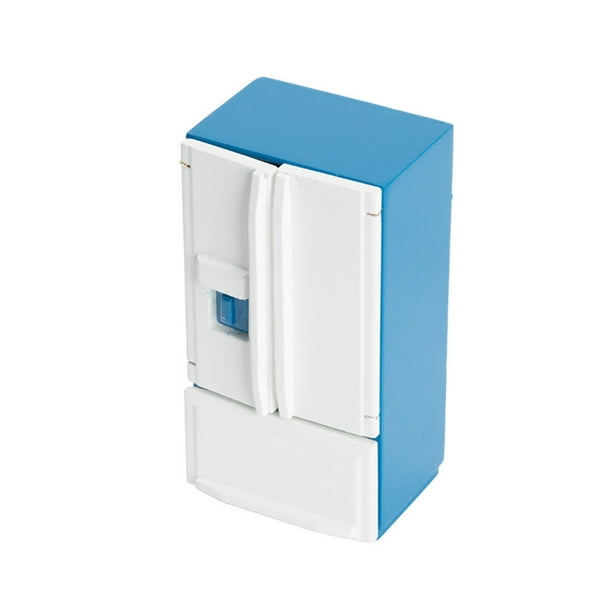 Vogacara Muñeca hogar refrigerador simulación decorativa miniatura 1:12  extraíble reemplazo cocina juguete nevera juguete blanco azul casas de  muñecas Blanco azul Vogacara FN010917-02