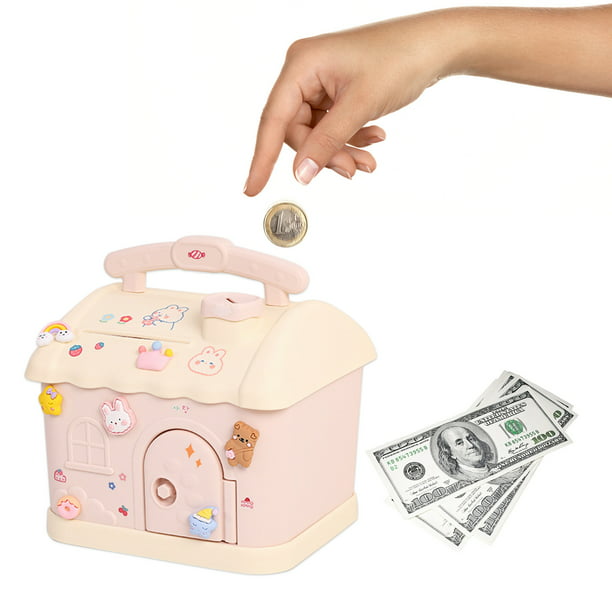 Hucha Kawaii, caja para billetes, tarro para guardar monedas con cerradura,  decoración del hogar (B) Tmvgtek Libre de BPA