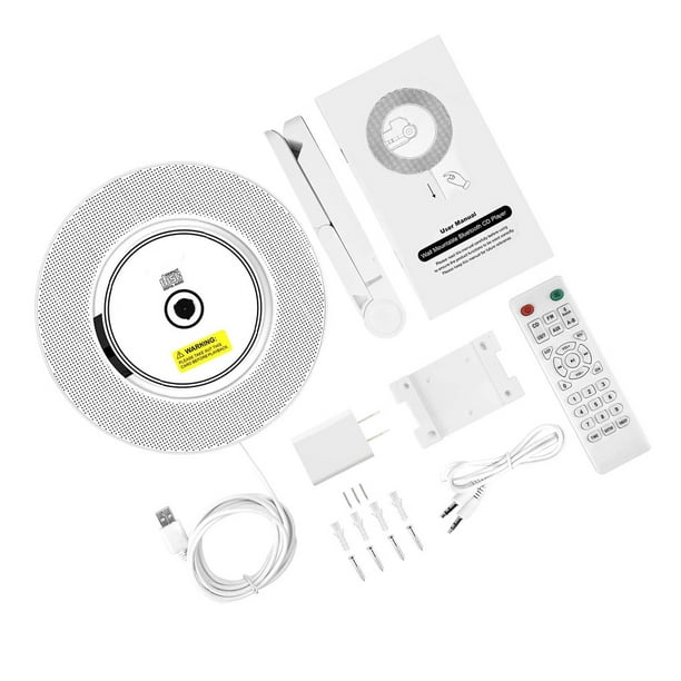Reproductor de CD portátil Qoosea con Bluetooth, reproductor de música de  CD para montaje en pared, boombox de audio para el hogar con control  remoto