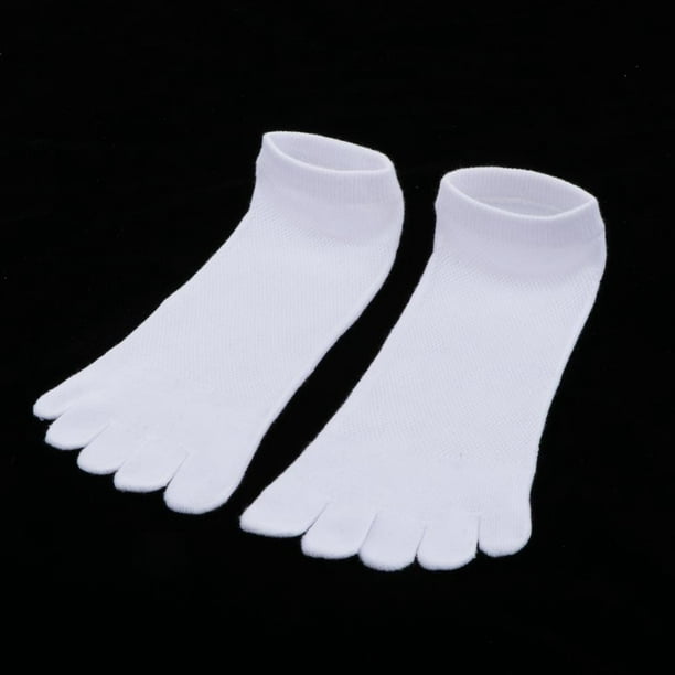  N/A 3 pares de calcetines de tobillo para hombre de talla  grande, malla de algodón de cinco dedos, transpirables, calcetines  deportivos con puntera de liga (color A, tamaño: talla única) 