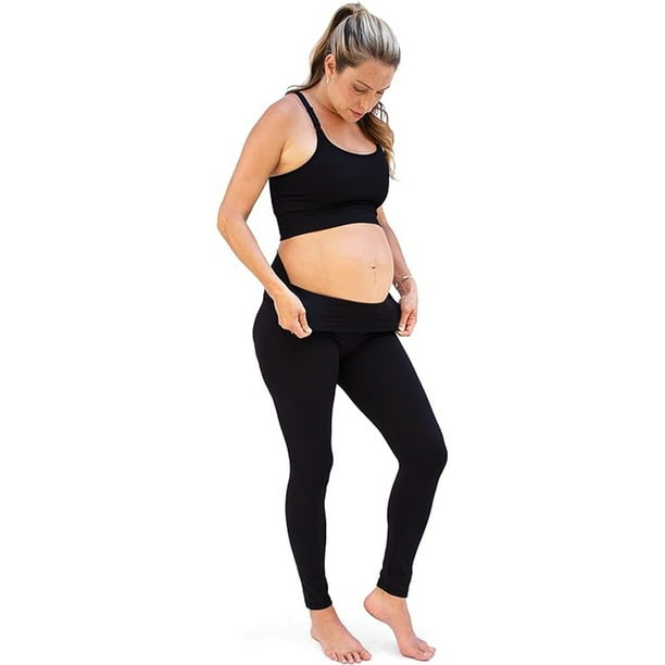 Leggings de maternidad para mujer sobre el vientre pantalones de yoga para embarazo  Leggings de entr Adepaton