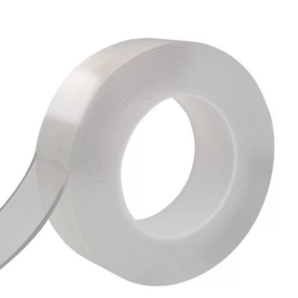eboboin Cinta adhesiva de doble cara, resistente, reutilizable, fuerte,  cinta adhesiva de pared, cinta transparente, para artículos de pasta, hogar