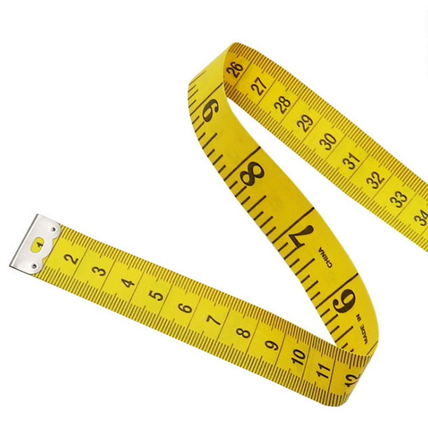Cinta métrica blanda de doble cara para medir el cuerpo (la circunferencia  del pecho/la cintura). Herramienta de costura, 150 cm. Color amarillo, y