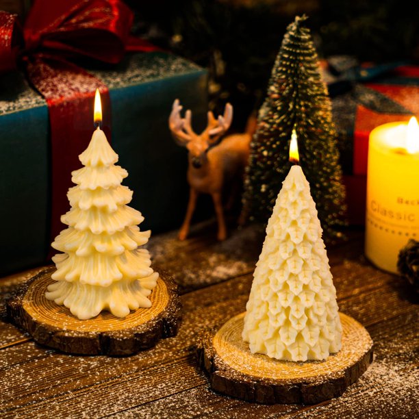 Velas blancas de navidad fotografía de alta definición fondo