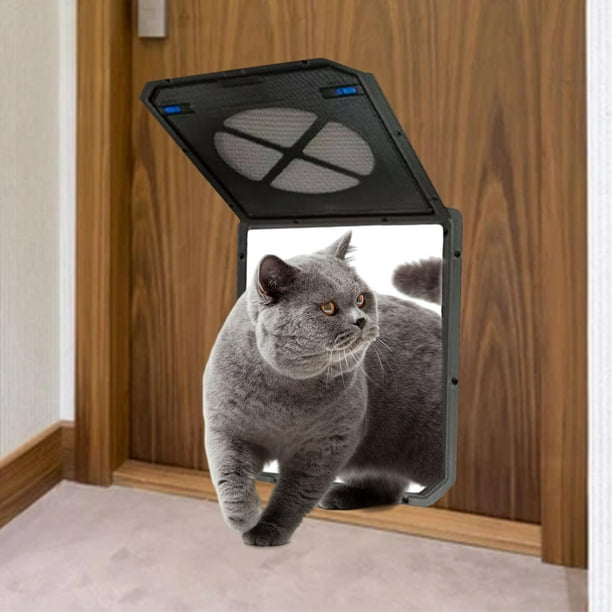 Puerta abatible para gatos para interiores y exteriores, puertas