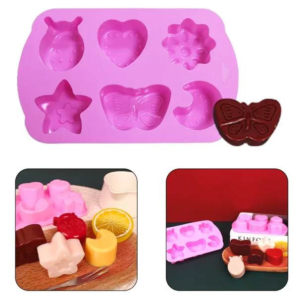 Moldes de silicona para tartas, 2 moldes de silicona rosa para jabones  caseros, hornear, hielo, chocolate, bombas de baño, pudín, gelatina, hacer