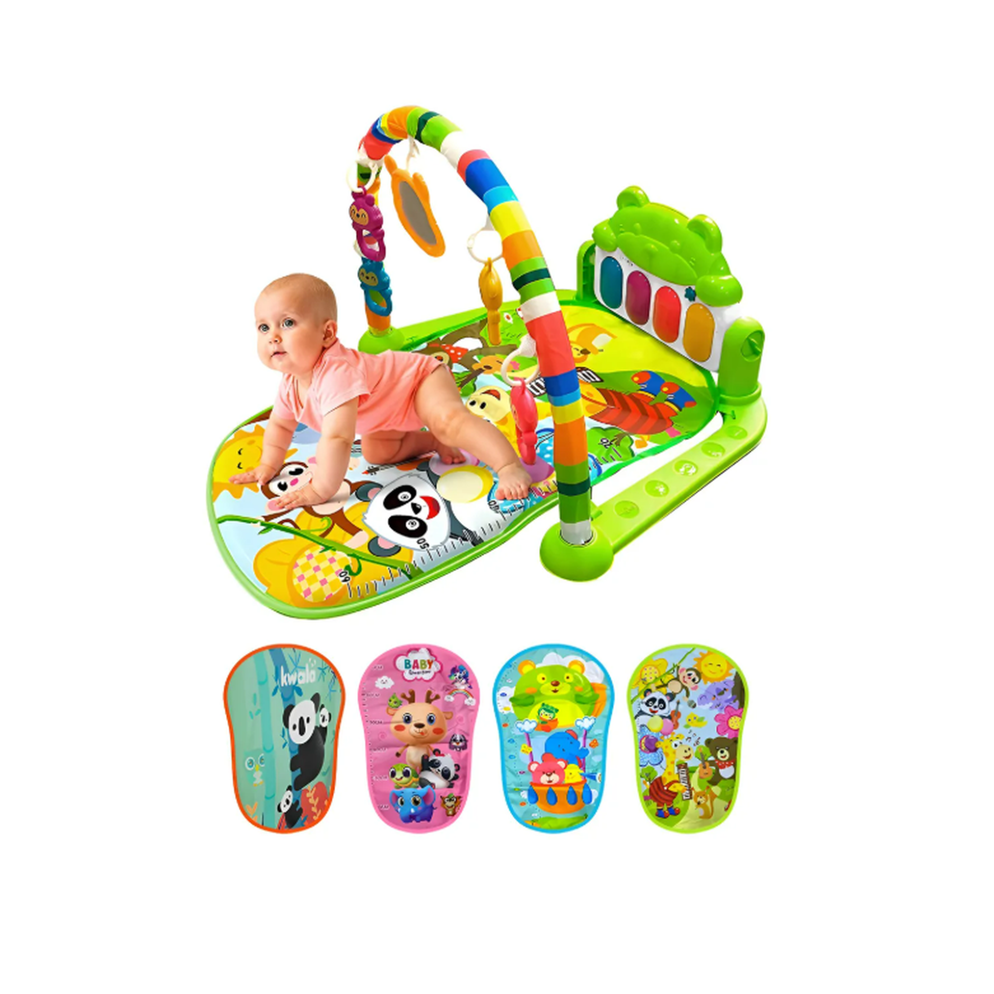 Gimnasio para bebés piano musical tapete de juegos pataditas