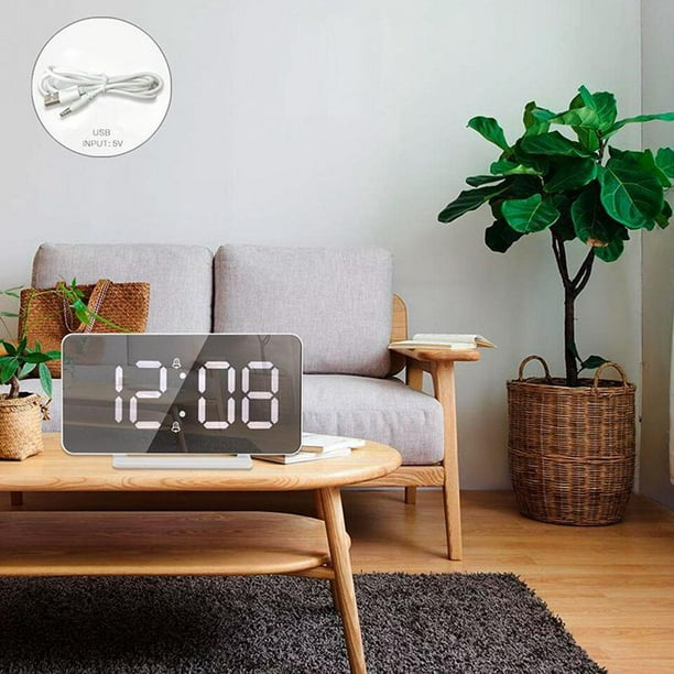 Reloj despertador digital multifuncional, reloj de mesa LCD de con fecha de  semana moderna para comedor, decoración del hogar, regalo Blanco perfecl