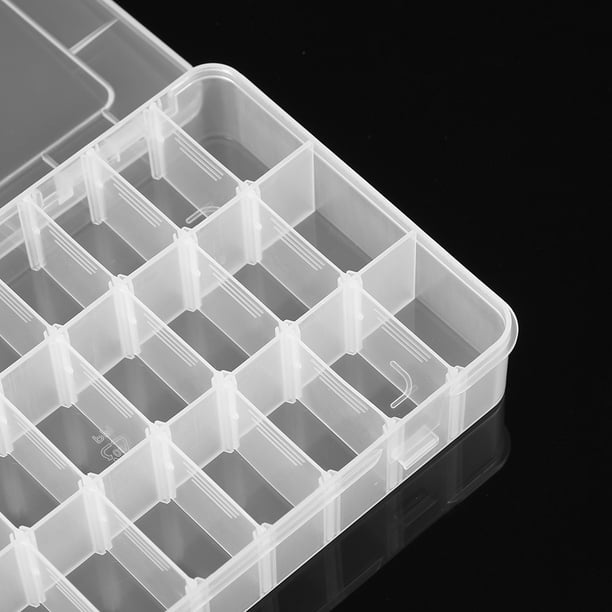 Caja organizadora de joyas de plástico, contenedor transparente de almacenamiento  transparente de 24 rejillas yeacher Organizador