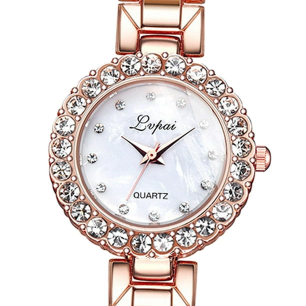 Reloj de de Rosa para Mujer, Cadena de Mano, Elegante Reloj de , Brazalete,  Regalo - Reloj de Sunnimix reloj de cuarzo para mujer