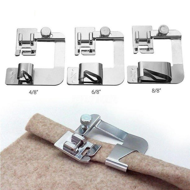 2 prensatelas de dobladillo enrollado estrecho de 3 mm + 6 mm para máquina  de coser doméstica (A) Likrtyny Oficina Multiescena Multifunción