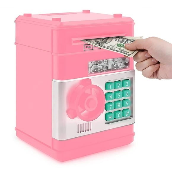 cerradura de código de hucha para niños mini cajero automático electrónico caja de monedas cajas de efectivo ahorro de dinero real yl yongsheng 8390606217141
