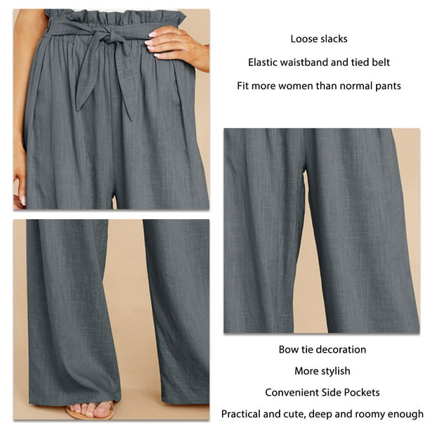 Pantalón fluido tipo pijama con cintura elástica y bolsillos laterales.