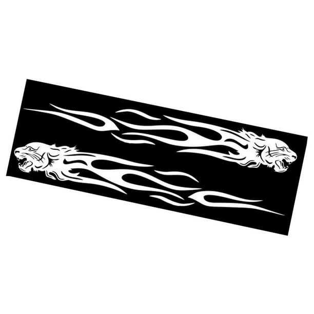 2x Flame Auto Graphic Decal Vinilo Car Truck Body Sticker Negro Cola  Gráficos de calcomanías de vinilo laterales para el automóvil