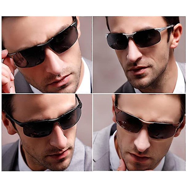 Gafas de sol polarizadas para hombre, para conducir, pescar, golf, correr,  deportes, marco de metal ligero Al-Mg