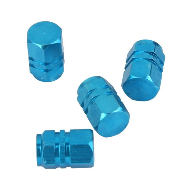4x Tapas Tapones Válvulas Cubierta de Neumático Aluminio para LLanta de  Camión Coche Azul Sunnimix tapas de vástago de válvula de neumático de  cromo