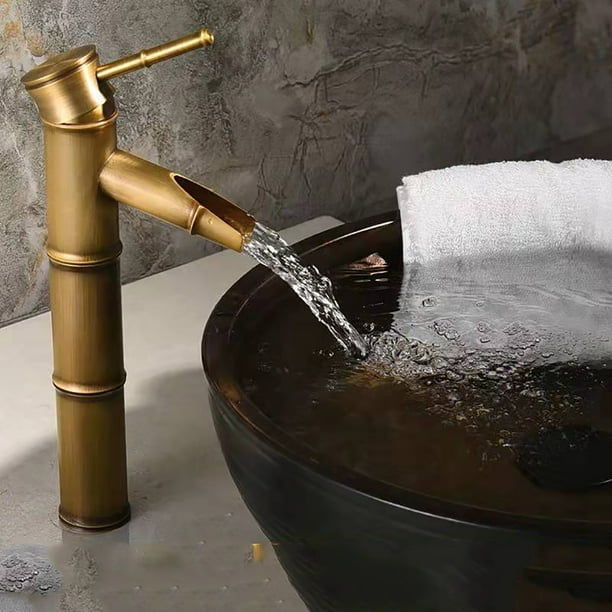 Grifo de lavabo de baño de cobre creativo, grifo de lavabo vintage TUNC  Sencillez