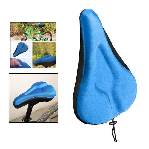Cojín de asiento de bicicleta suave, funda de cojín de grueso para bicicleta  estática / bicicleta al aire libre, cojín de asiento de silicona para Azul  Baoblaze Cojín de sillín de bicicleta