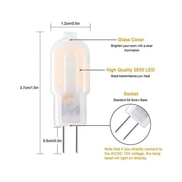  Paquete de 2 bombillas LED de 1.5 W para campana