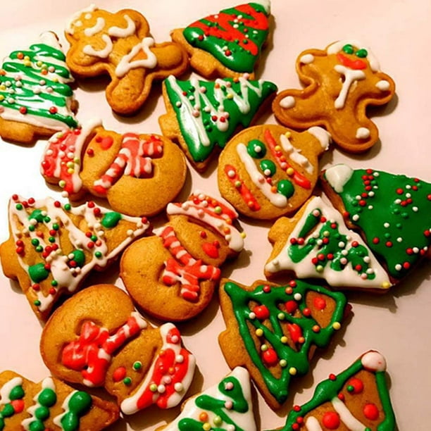 12 Uds. Cortador de galletas, juego de cortadores de galletas de Navidad,  molde para galletas para niños, juego de cortadores de galletas con  eyector, decoraciones interesantes Vhermosa ZYY-1276