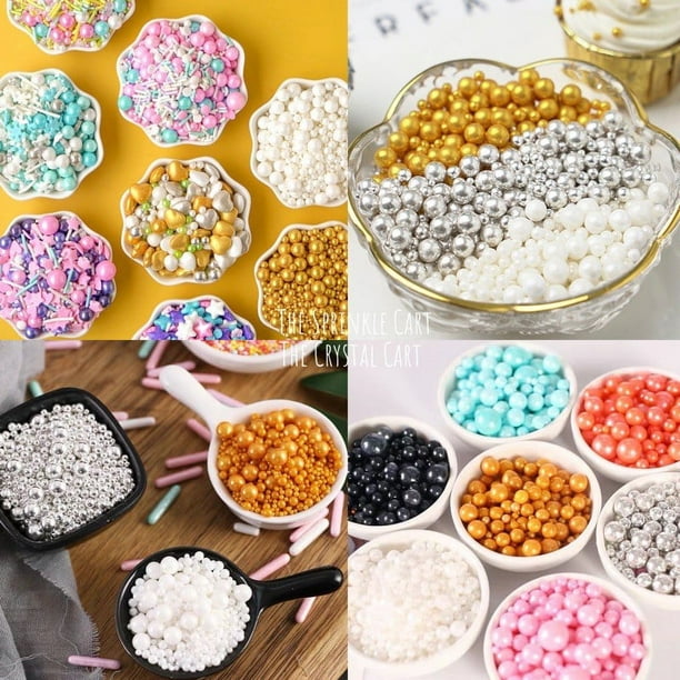 Sprinkles - Decoración comestible para tartas de caramelos de azúcar de  perlas, 4.23 oz/4.2 onzas, mezcla decorativa con purpurina para hornear